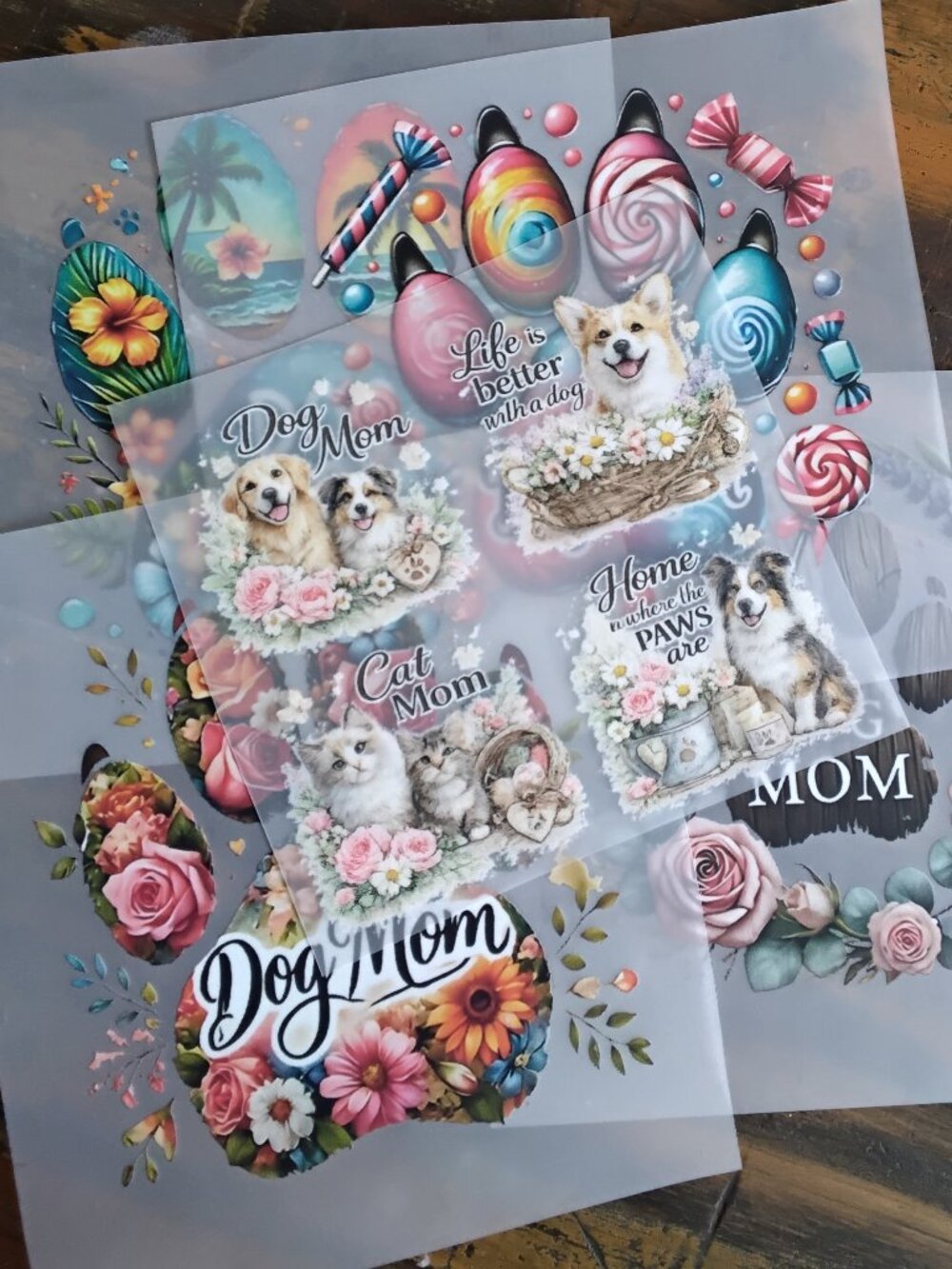 Dog Mom DTF Heat Transfers